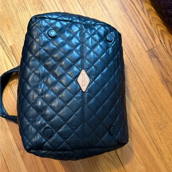 EUC, barely used MZ Wallace Black Leather Quilted Small Metro Deluxe Tote - Picture 12 of 14
